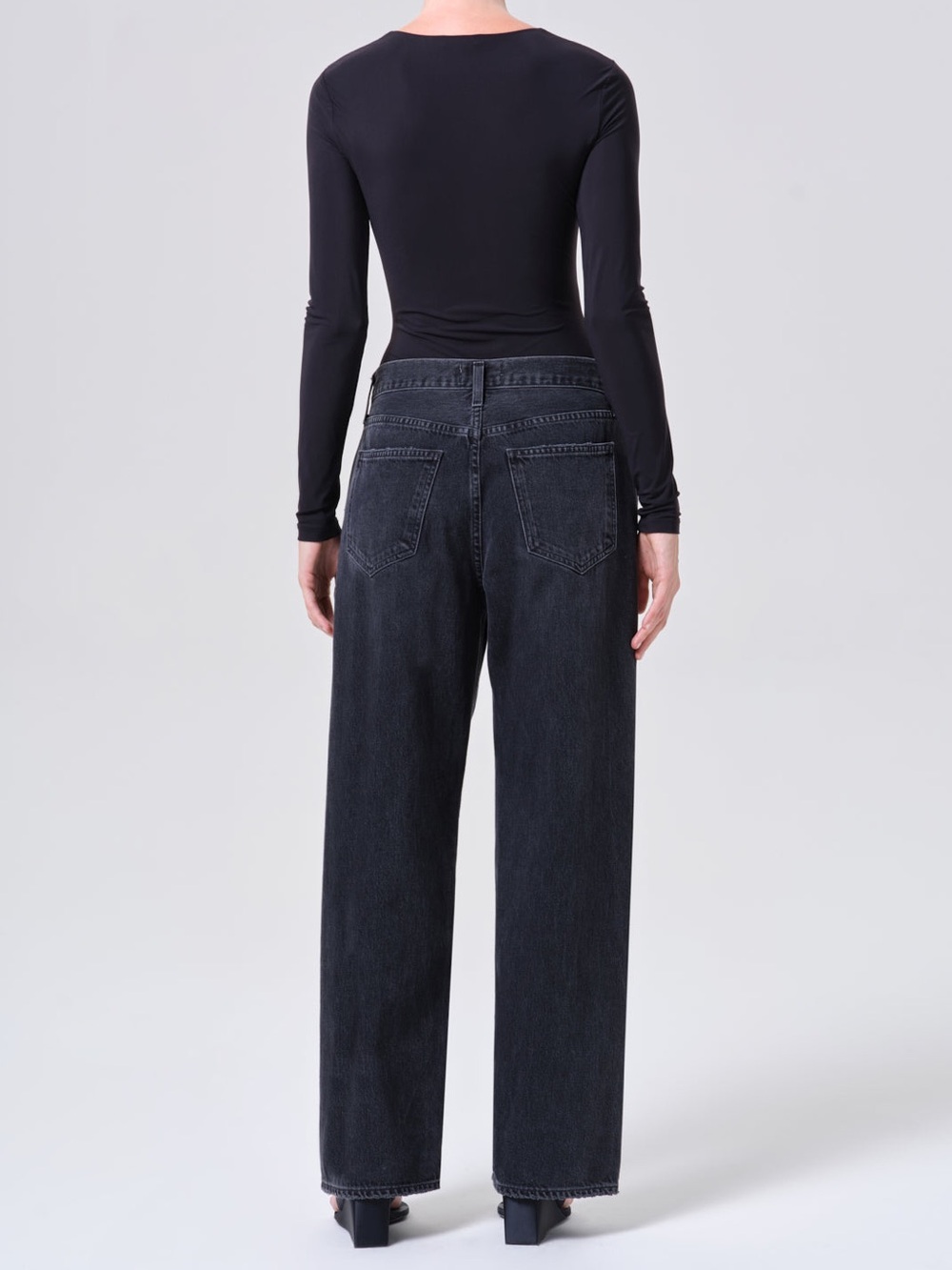 AGOLDE Low Slung Baggy Jeans Recess Black Wash Size 27 NWOT - Picture 3 of 8